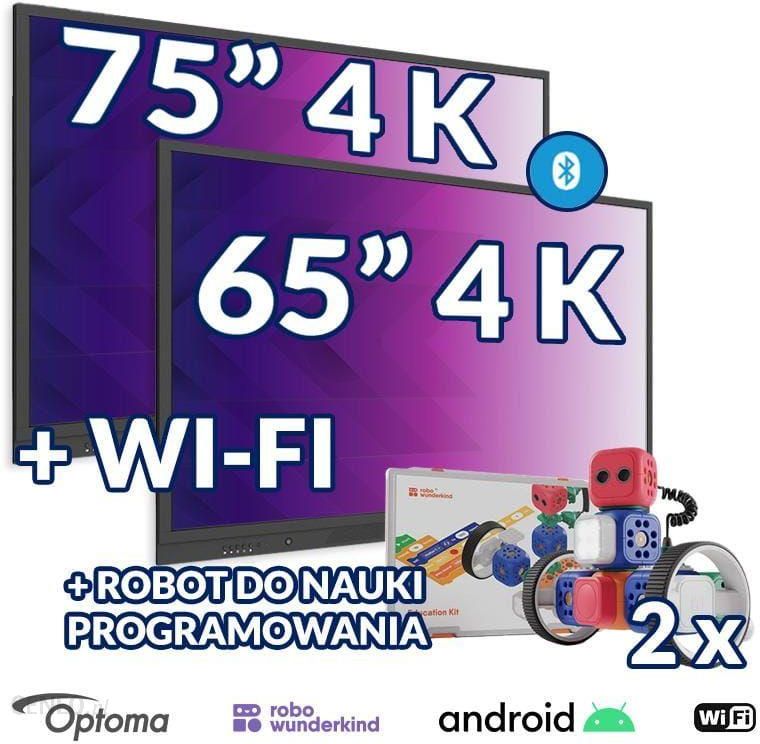 i-optoma-zestaw-monitor-interaktywny-75-4k-65-z-androidem-8-0-i-w-ifi-2x-robot-do-nauki-programowania-robo-wunderkind